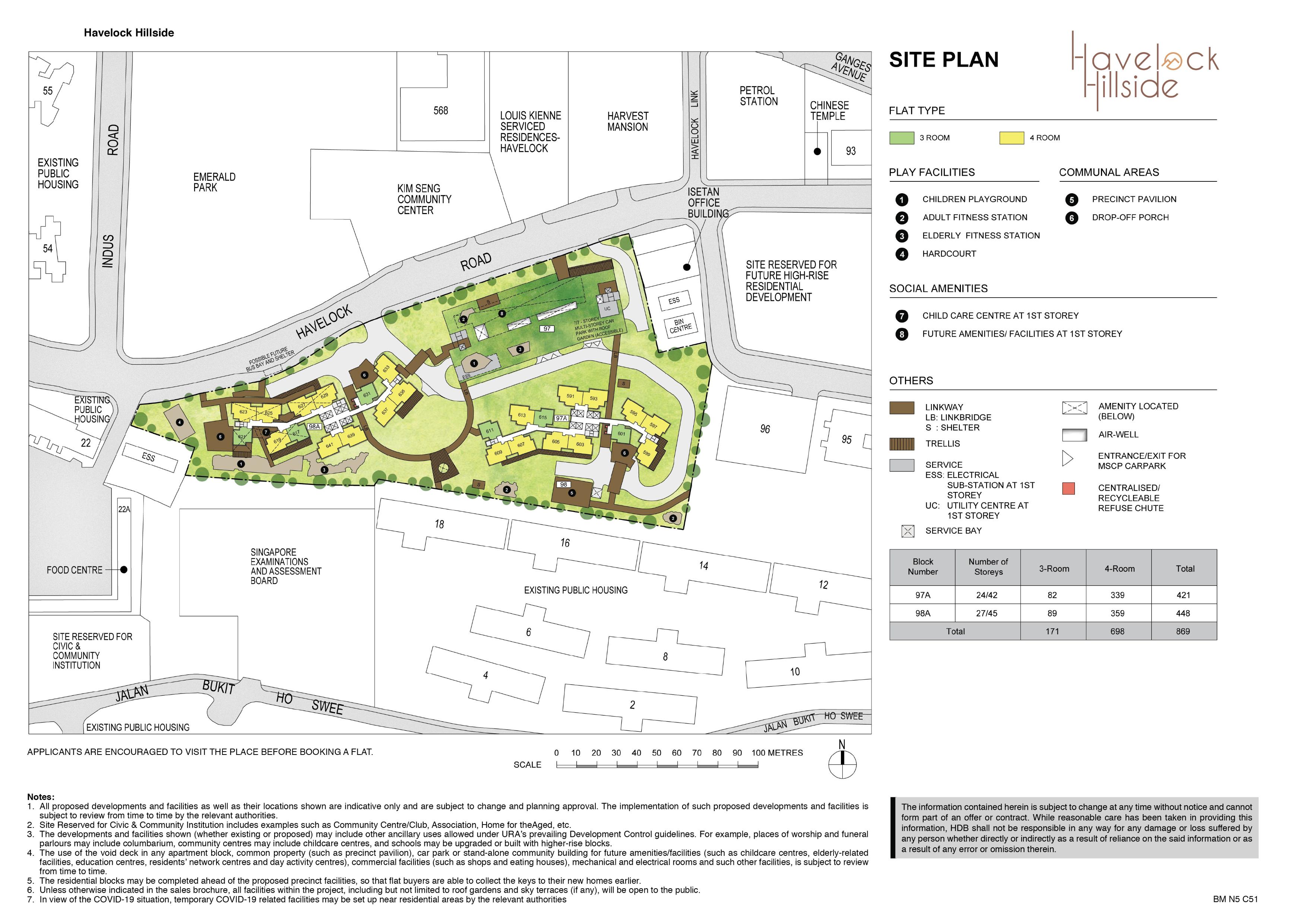 Site plan of Havelock Hillside BTO