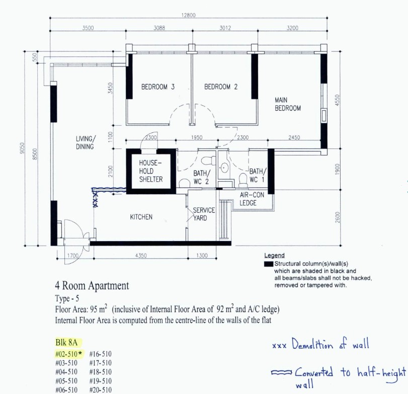 Kallang Trivista 4-room flat floor plan