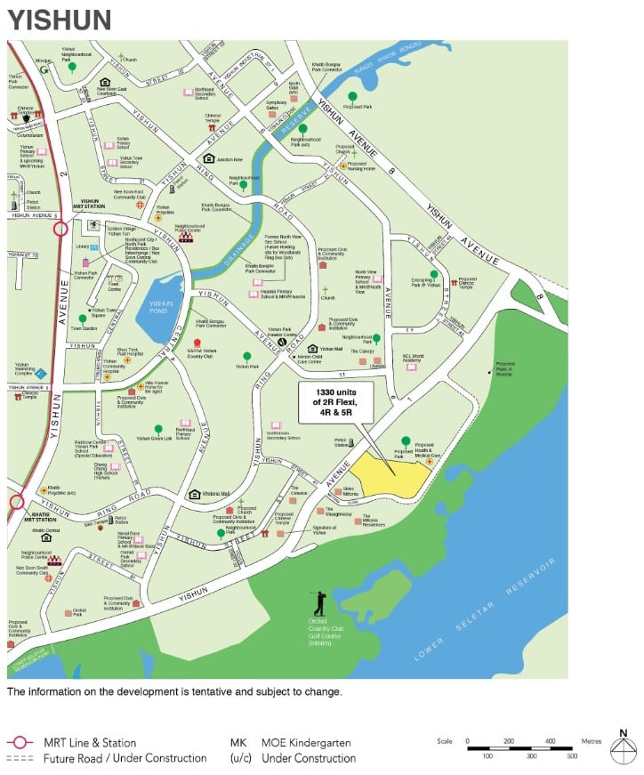 Nov 2022 Yishun BTO map, next to Skies Miltonia