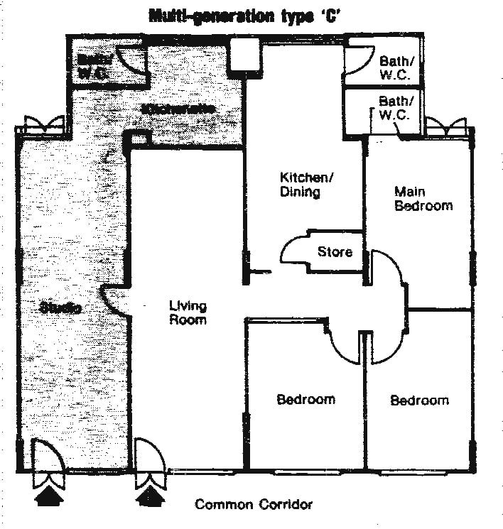 Granny flat multi generation HDB floor plan