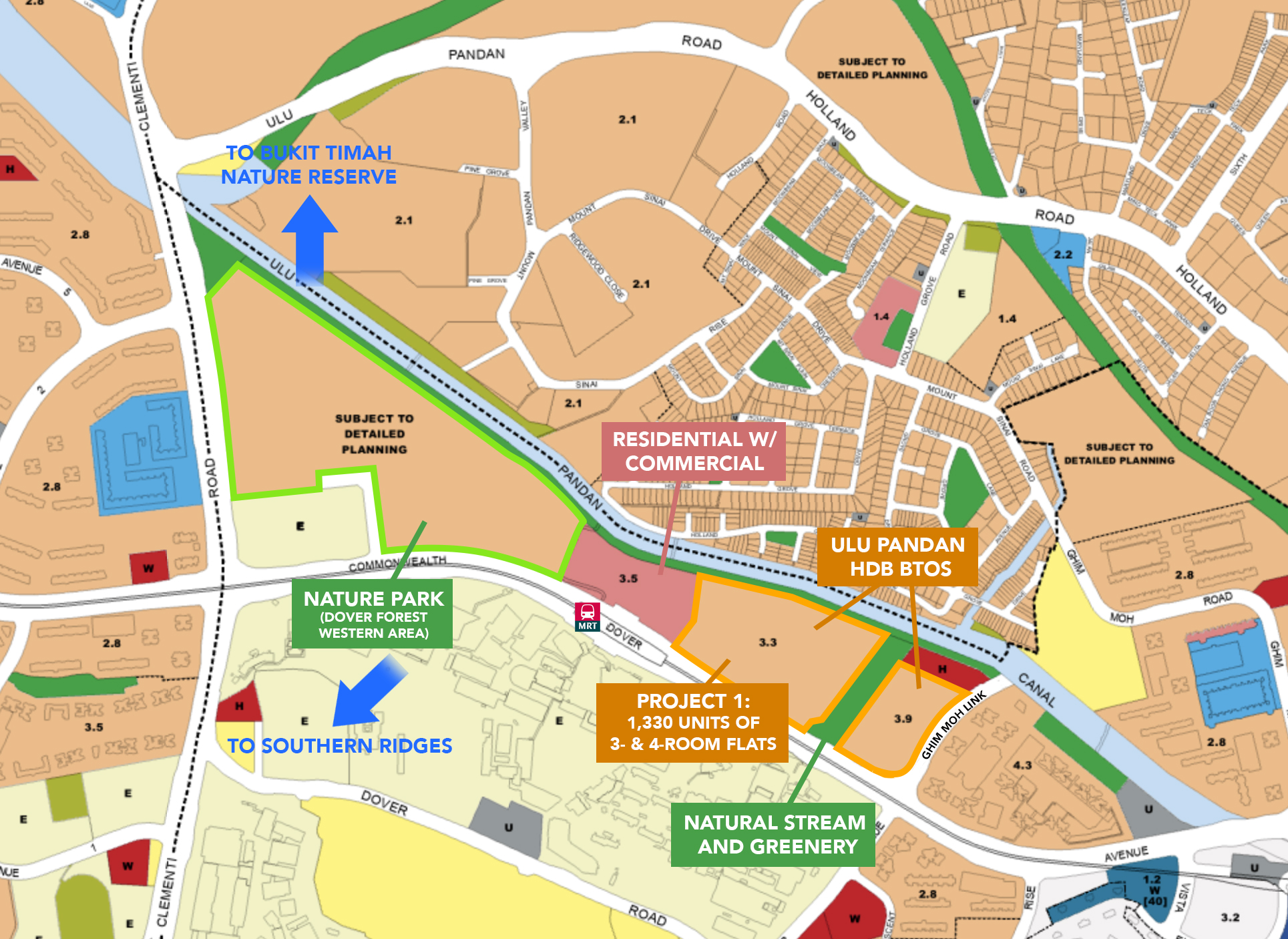 ulu pandan HDB BTO URA map