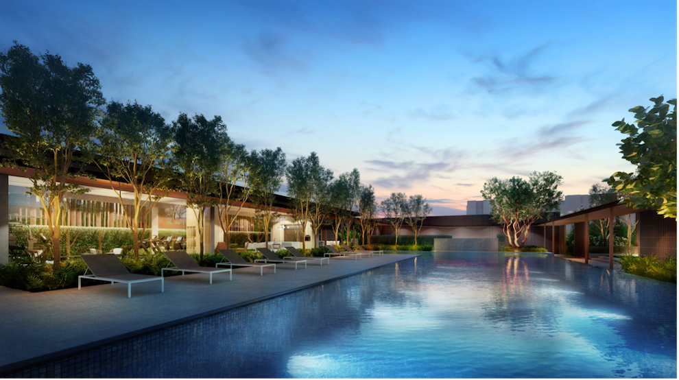 Artist impression of a Swimming Pool in Sky Eden@Bedok