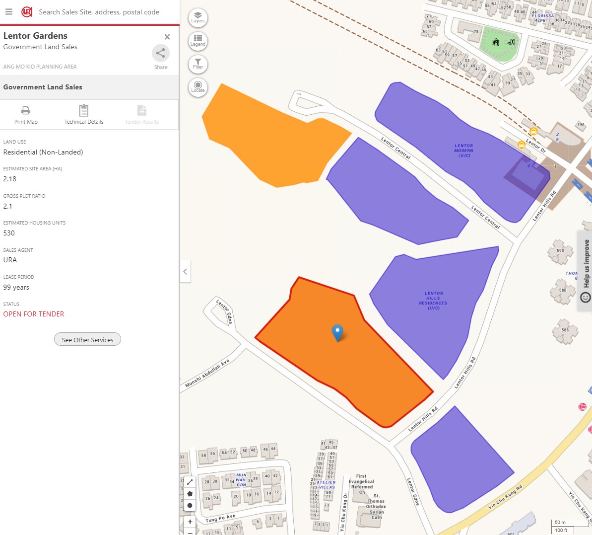 URA sites for tender - Lentor