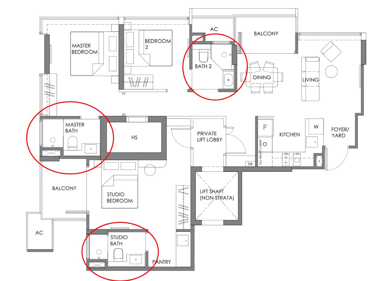 bathroom layout in enchante