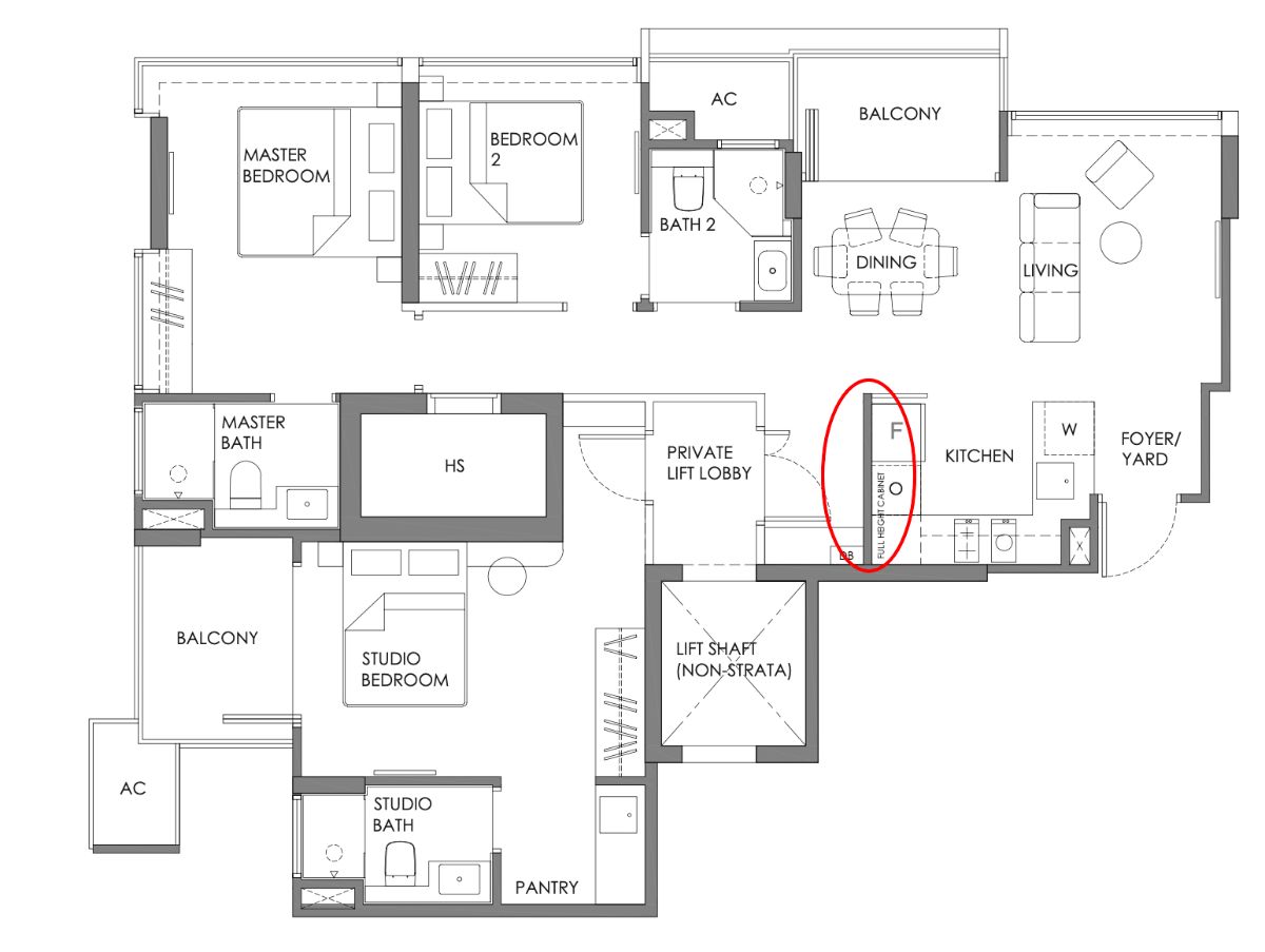 enchante 3 bedroom dual key unit layout