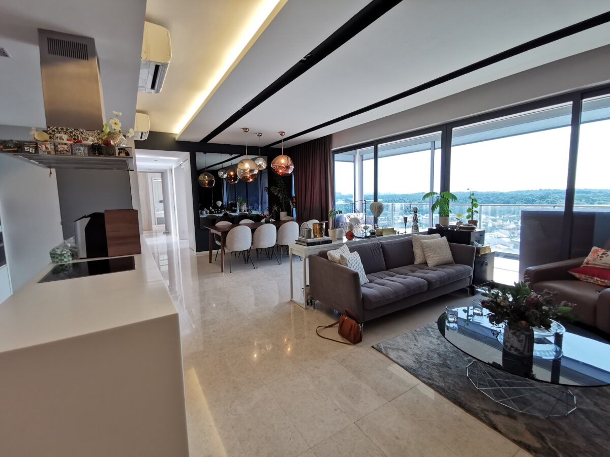 The Panorama penthouse - living area - project's record sale apartment