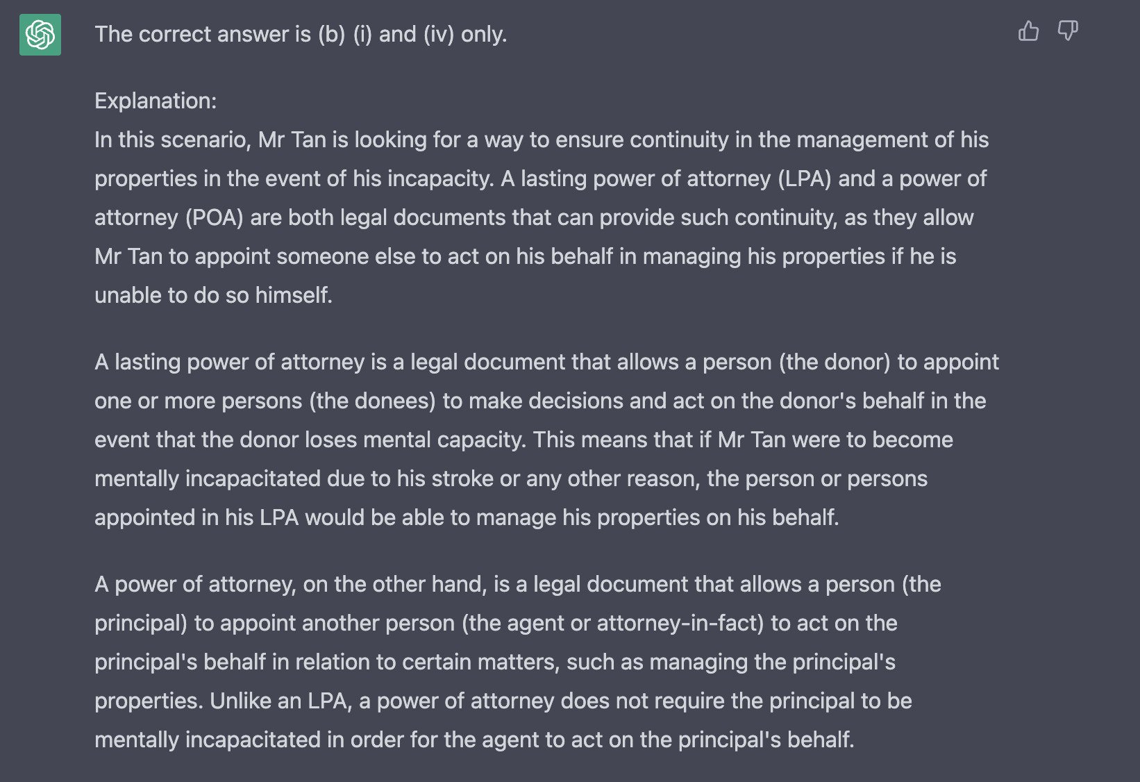 chatgpt answer on RES question about power of attorney