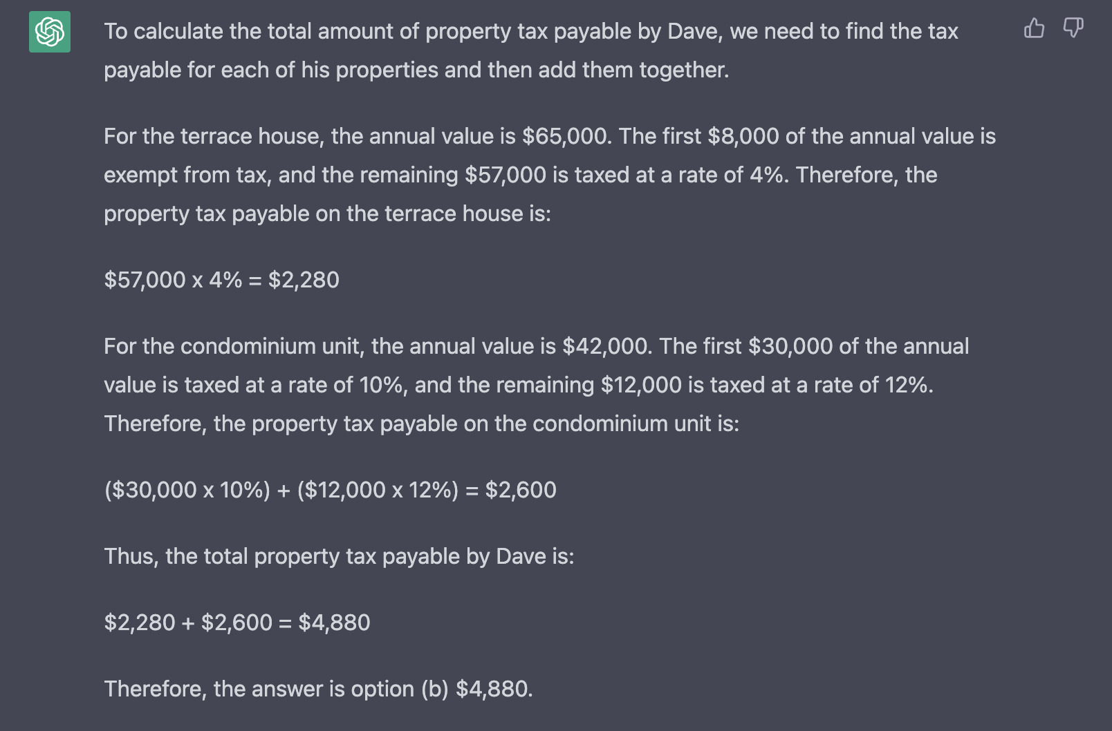 chatgpt answer on RES question about property tax