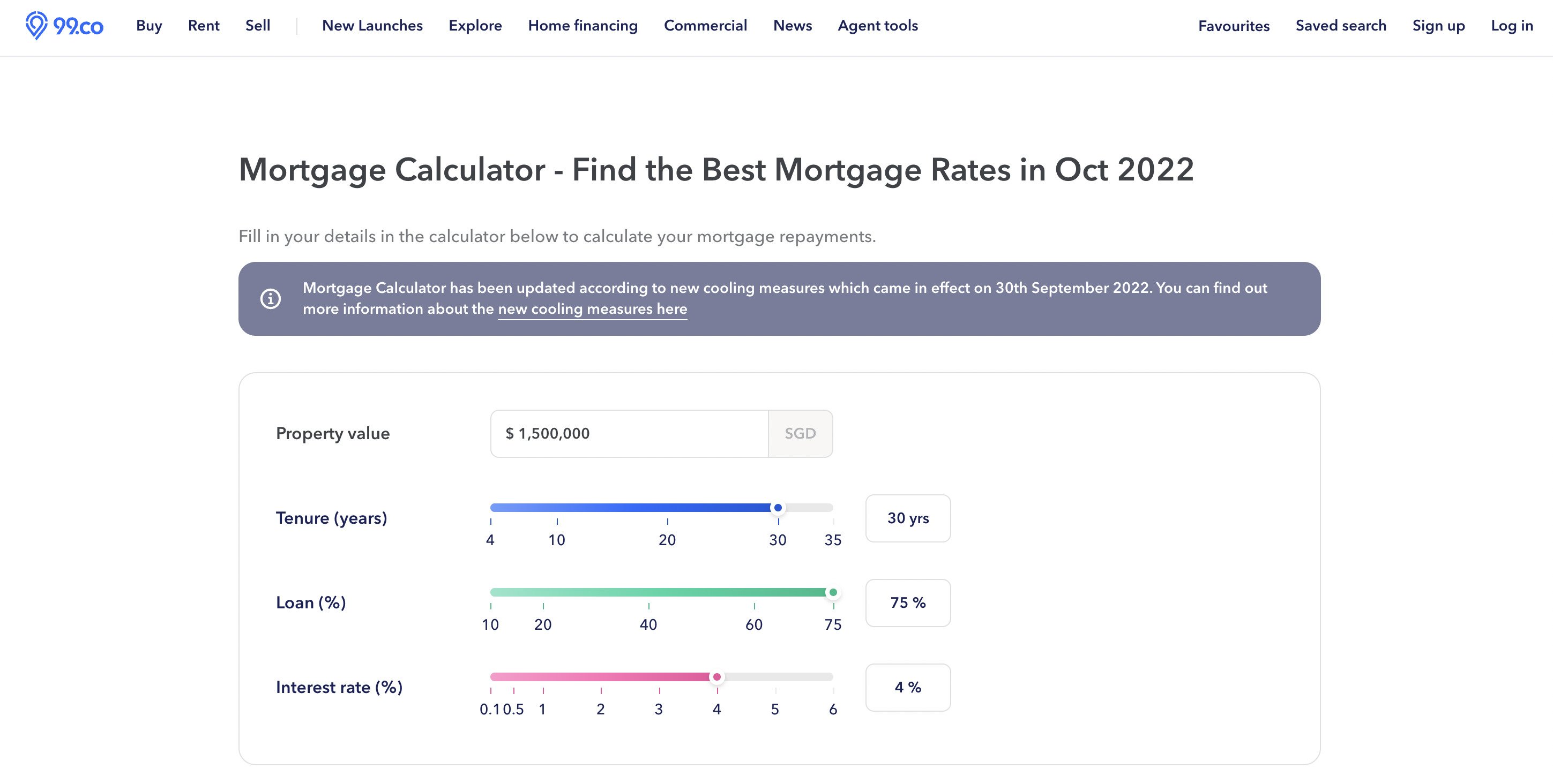 99.co mortgage calculator