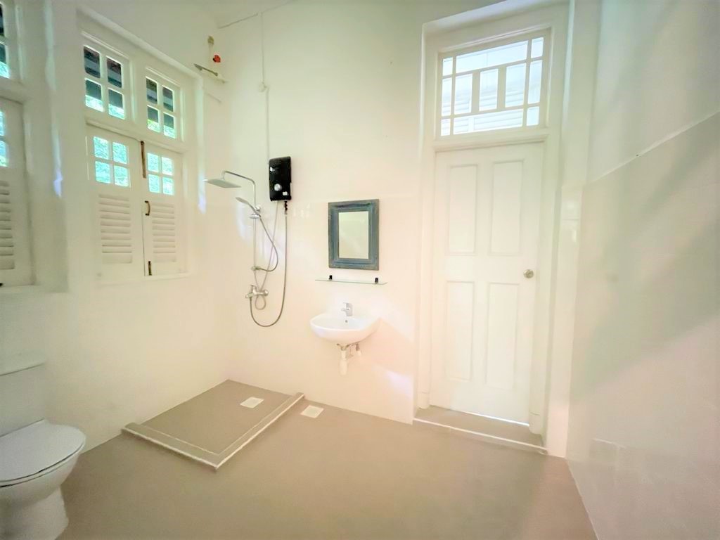 toilet at 5 pender road black and white house