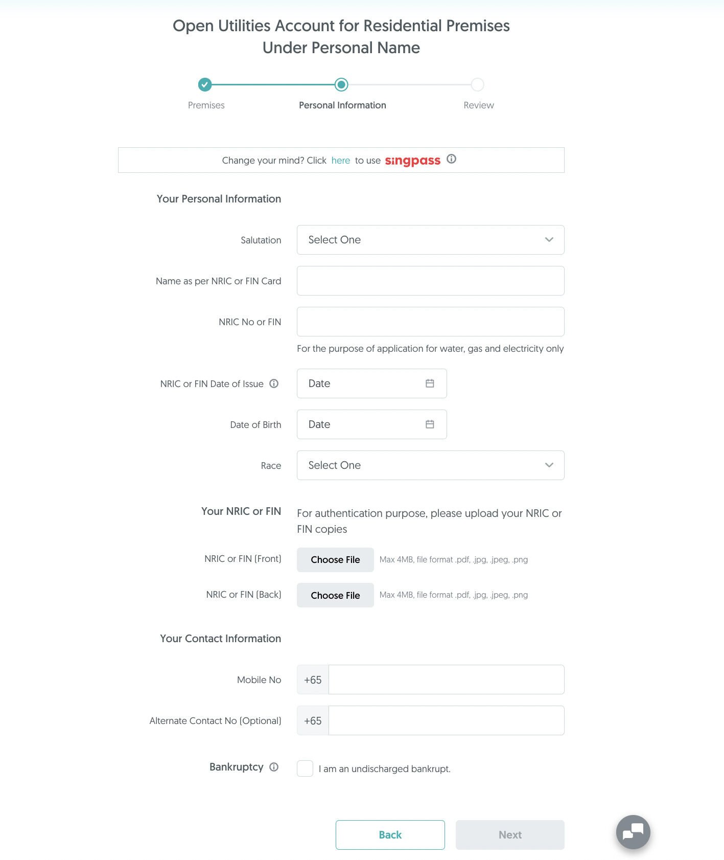 sp utilities set up account