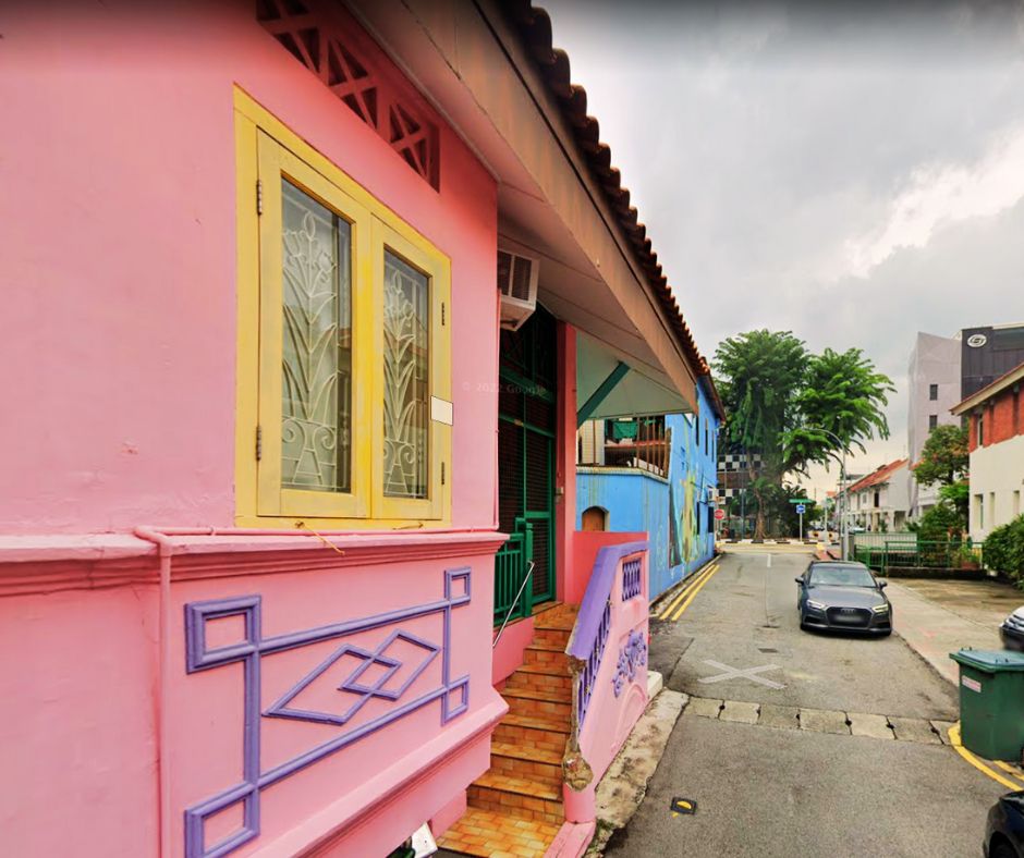 Pink conservation house in East Coast Road