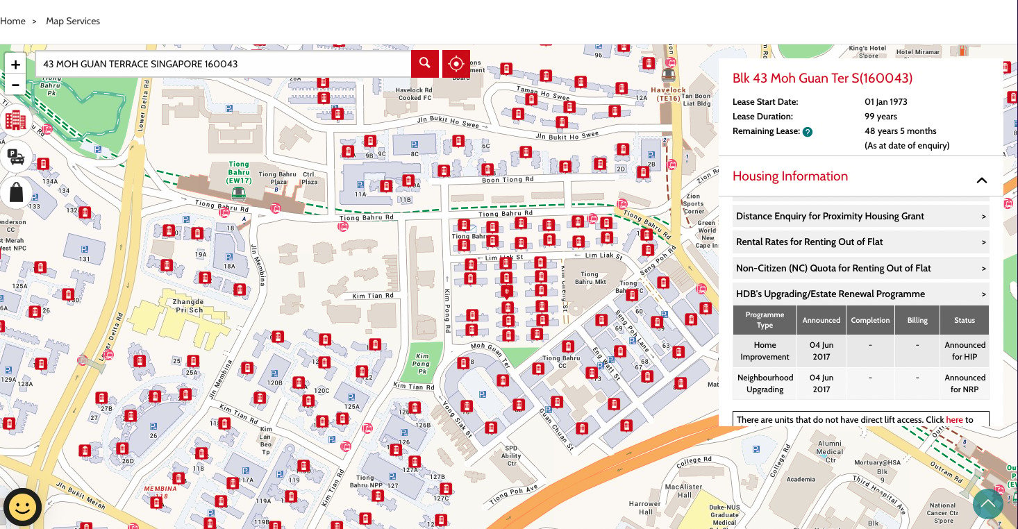 Blk 43 Moh Guan Terrace HDB map