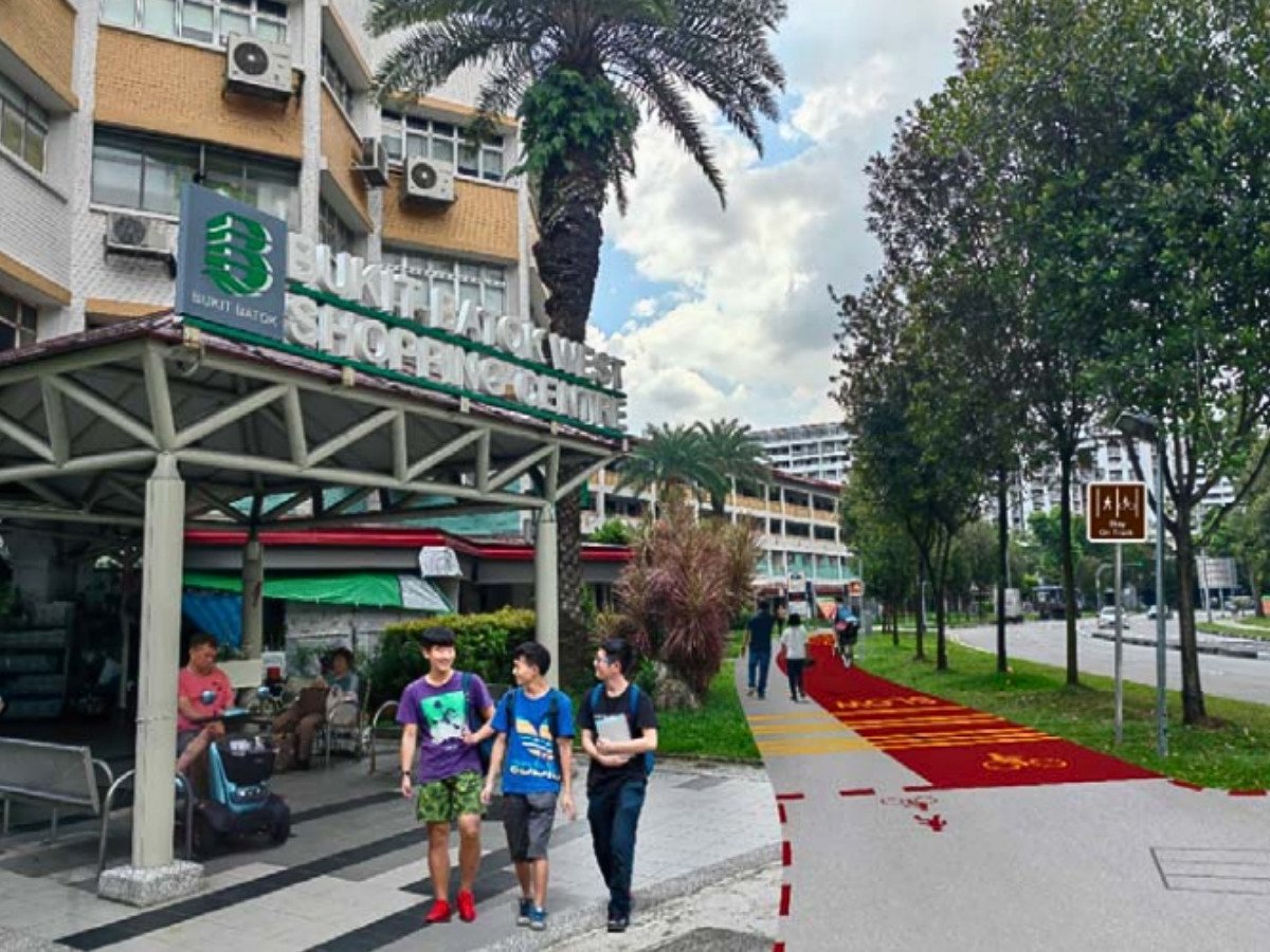 An artist impression of the upcoming cycling path at Bukit Batok West - cycling-friendly neighbourhoods