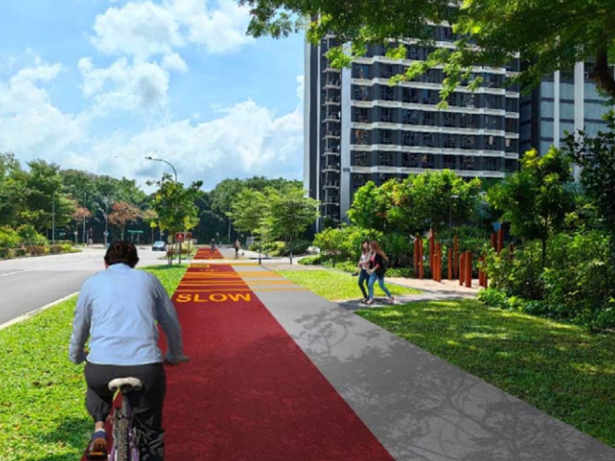 Artist impression of the cycling path at Dawson