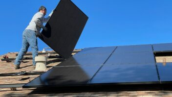 solar panels on roof