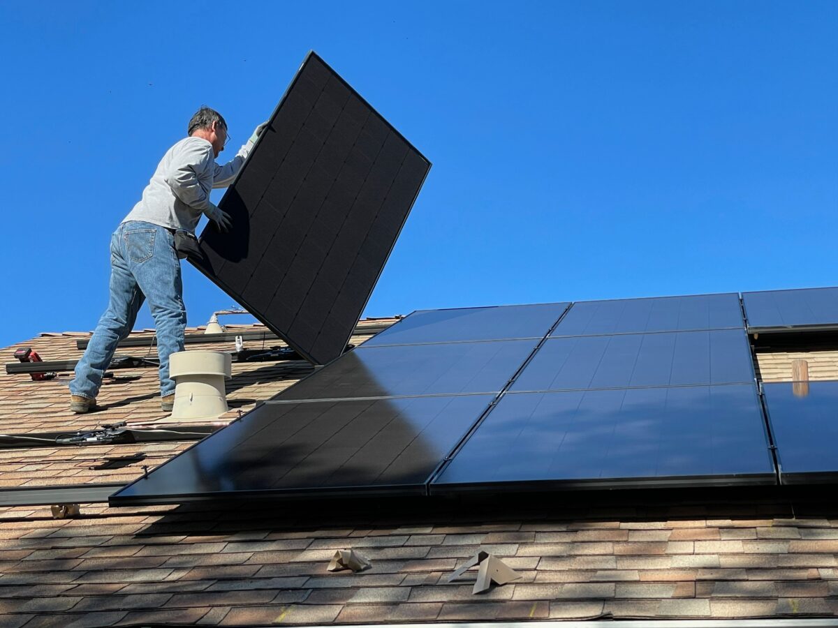 solar panels on roof