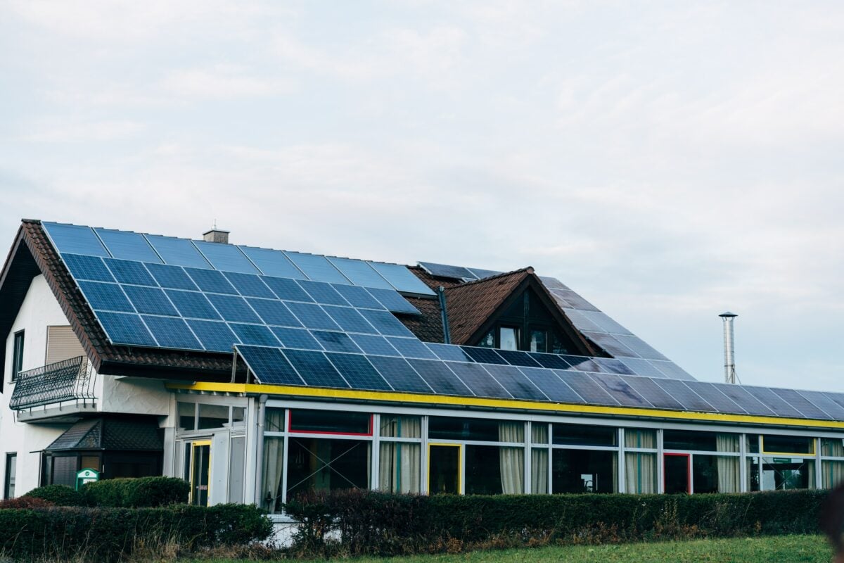 solar panels on roof