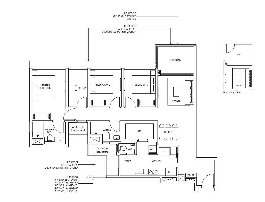 3-bedroom Premium + Study show flat unit at Parktown Residence