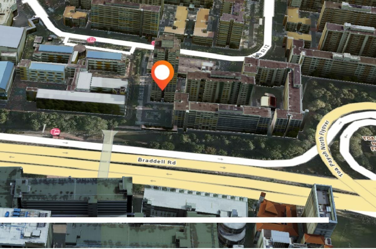 One Maps screengrab of Bishan Green - bishan maisonette sets national record at S$1.5M