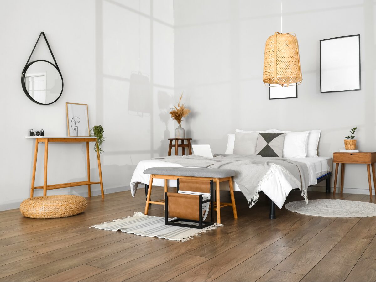scandinavian hdb room design with wood flooring