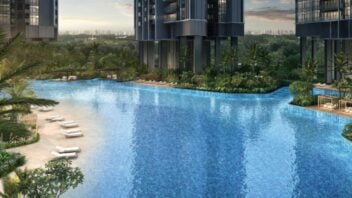 Artist's impression of Parc Clematis pool