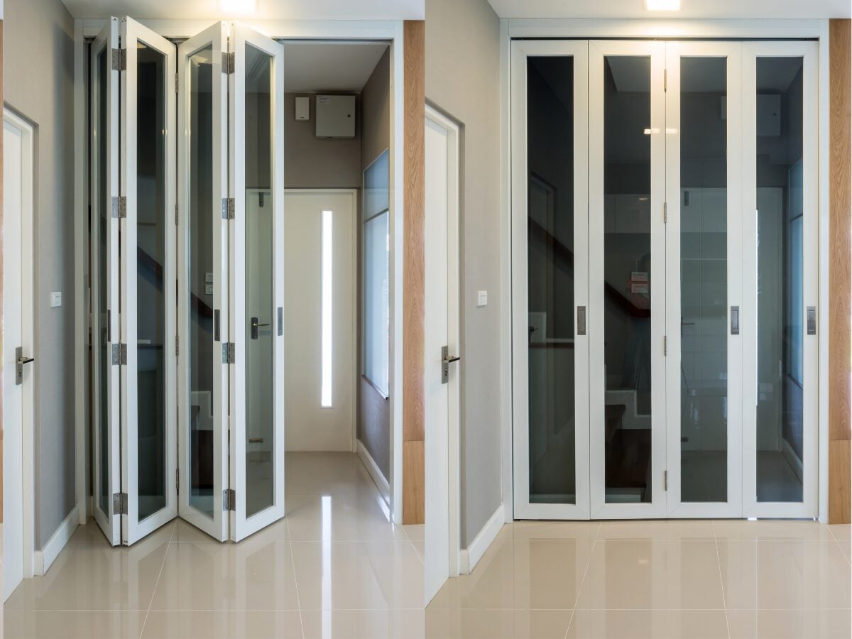 toilet door ideas like bi-fold door
