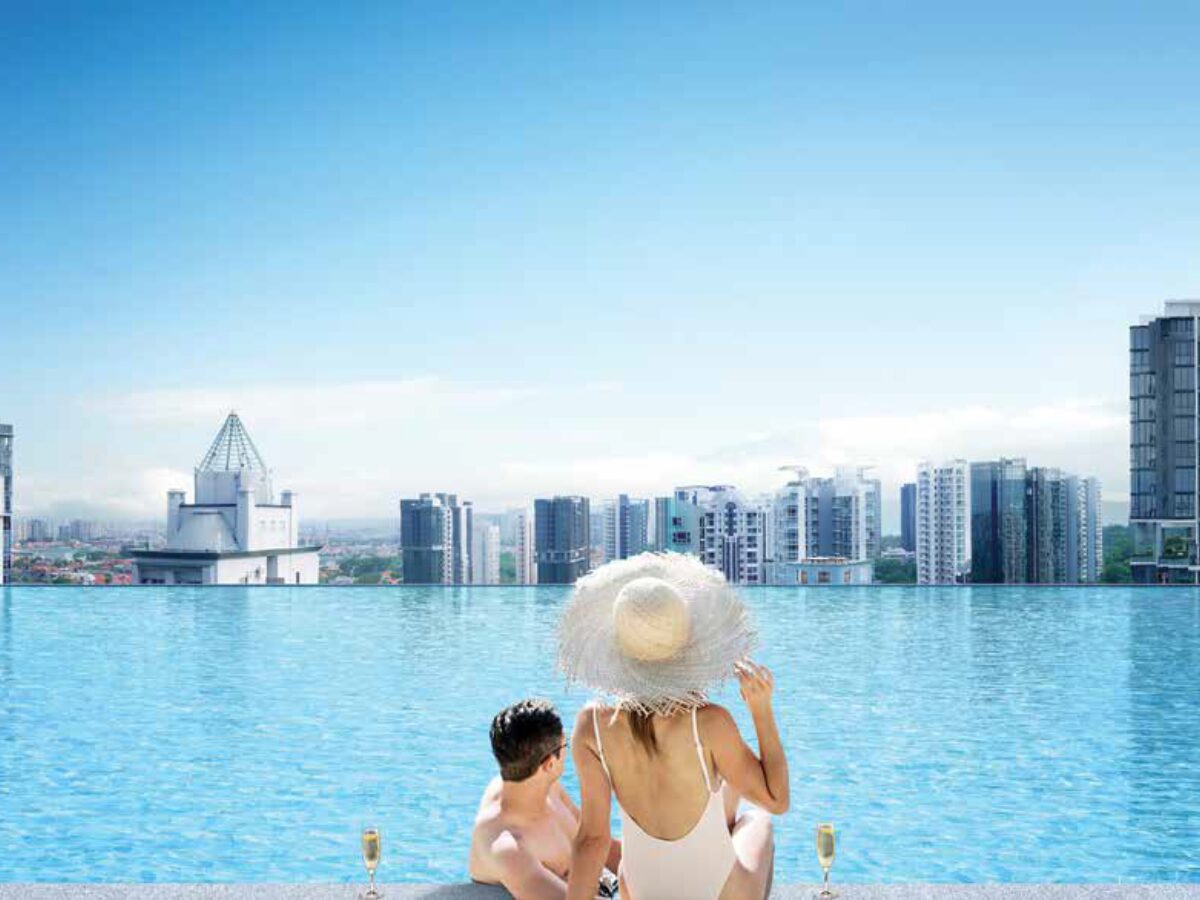 artist impression of arina east residences swimming pool