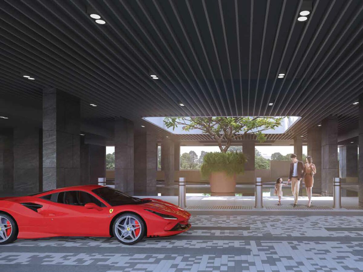 artist impression of arina east residences car park