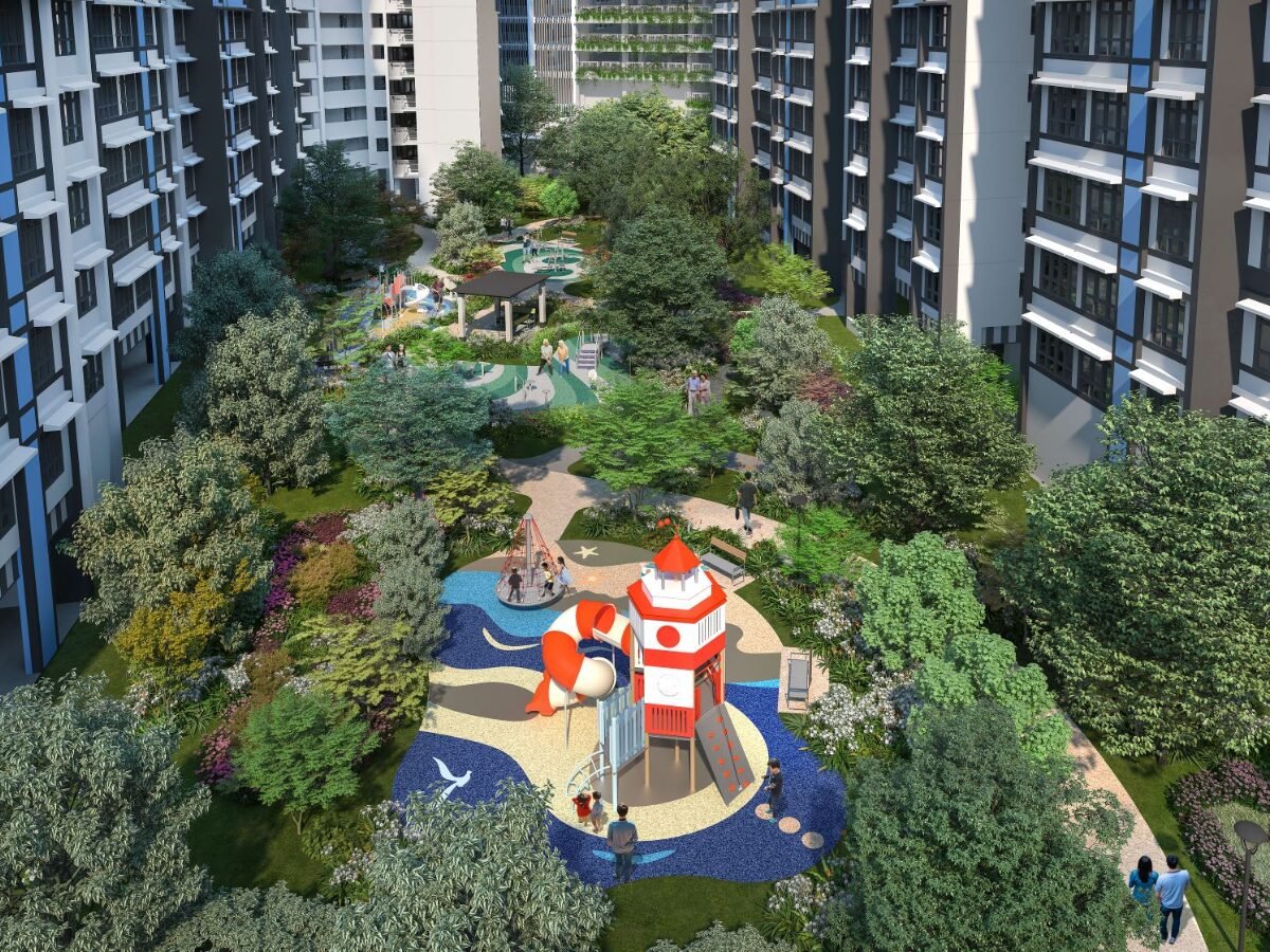 Artist's impression of Sembawang Beacon's lighthouse-inspired playground commemorates the town's connection to the sea.