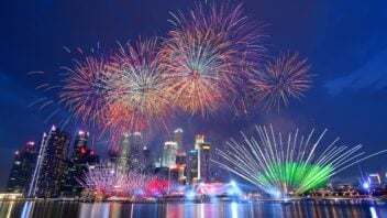 Firework display for Singapore National Day