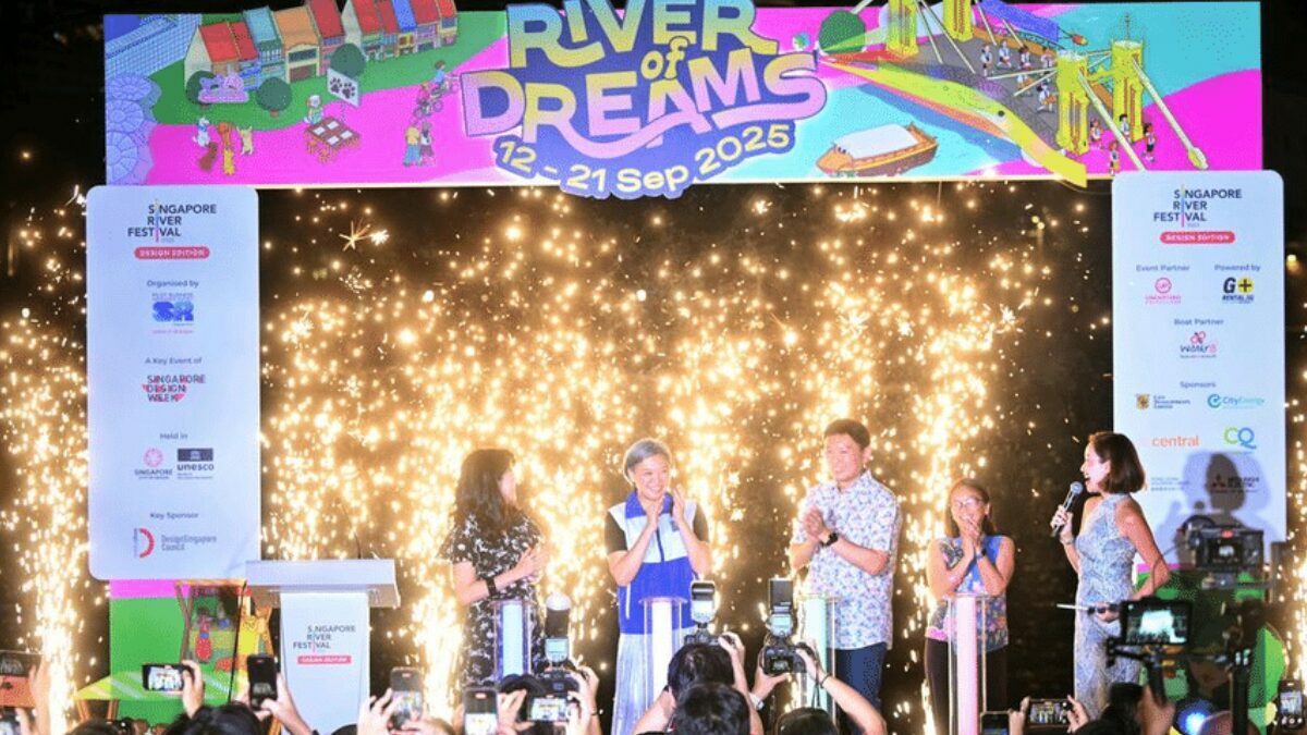 National Development Minister Chee Hong Tat (third from left) at the Singapore River Festival launch on Sept 12 where he shared more on the business improvement districts (BID) scheme.