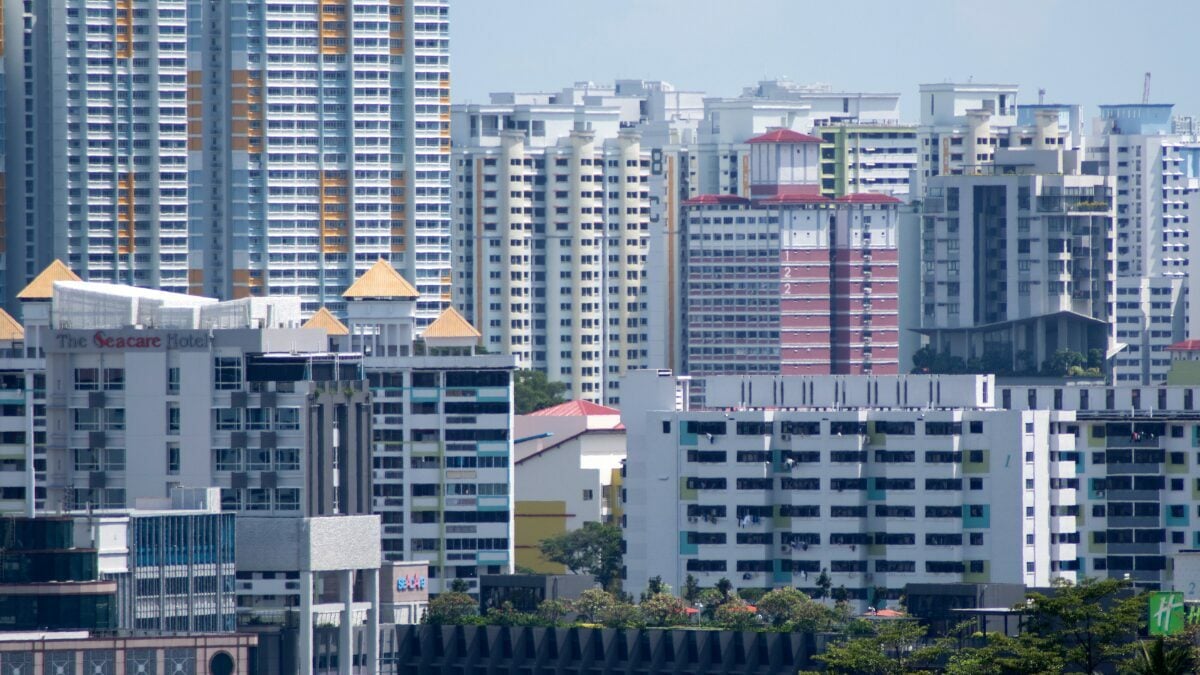 Facade of Housing Development Board (HDB) apartment units in Singapore