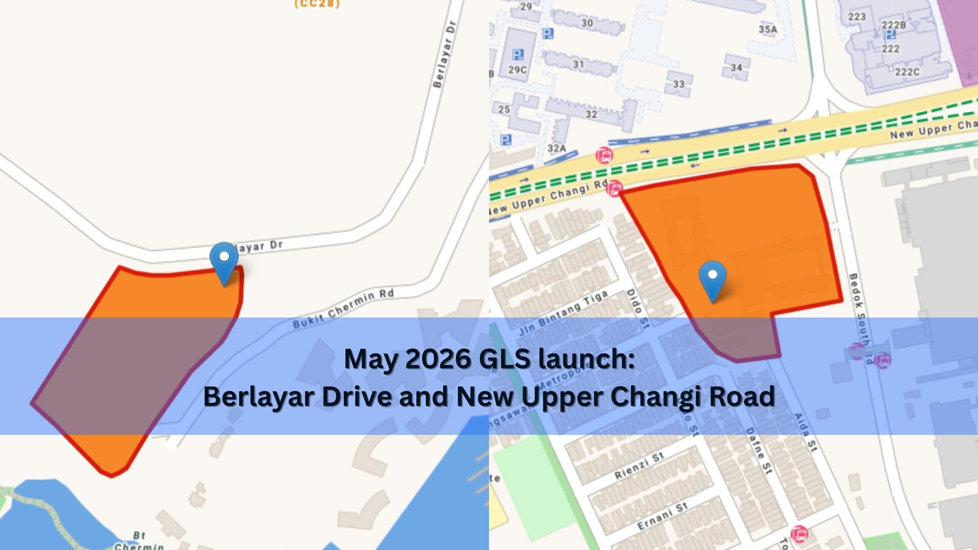 Urban Redevelopment Authority (URA) has released two residential sites at Berlayar Drive and New Upper Changi Road for sale today