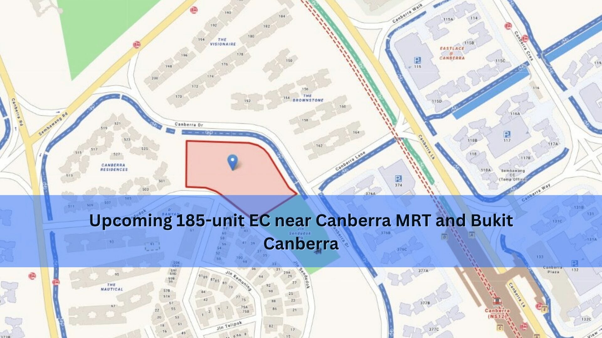 Writing Canberra Drive EC site near Canberra MRT Station, planned for approximately 185 homes